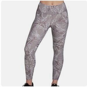 CALIA Gray Leaf-Print High Waist Leggings - Small